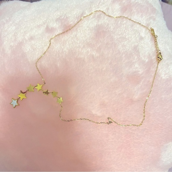 Necklace Women 18K Gold Plated Star Pendant Y2K Cubic Zirconia Gift Glam Dainty - Picture 3 of 12